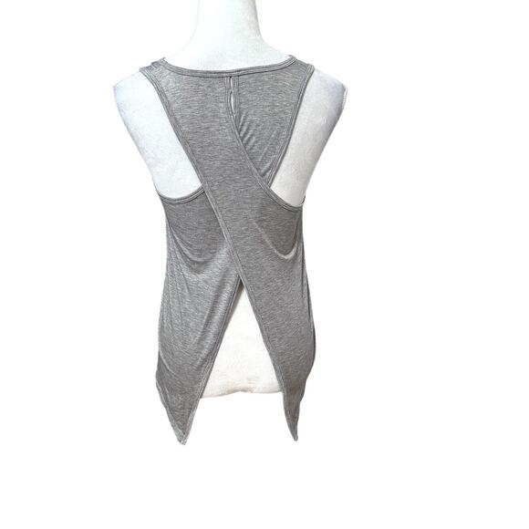 Athleta Tank Top Scoop Neck Wrap Keyhole Back Design Sleeveless Heather Gray XXS - Picture 4 of 8